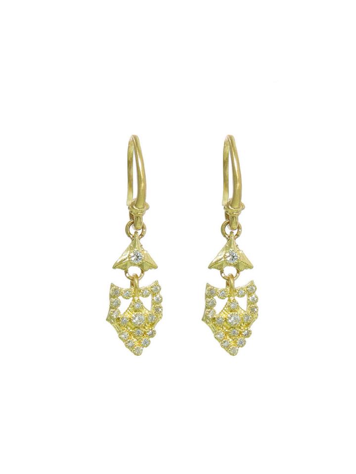 Armenta Petite Pointed Shield Drop Earrings
