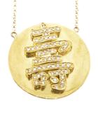 Jennifer Meyer Diamond Chinese Long Life Disk Pendant - Yellow Gold