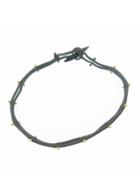 Ten Thousand Things Oxidized Sterling Foxtail Bracelet With Gold Beads