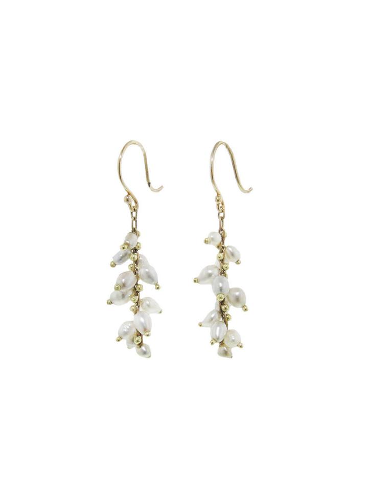 Ten Thousand Things Beaded Spiral Tahitian Pearl Earrings - White