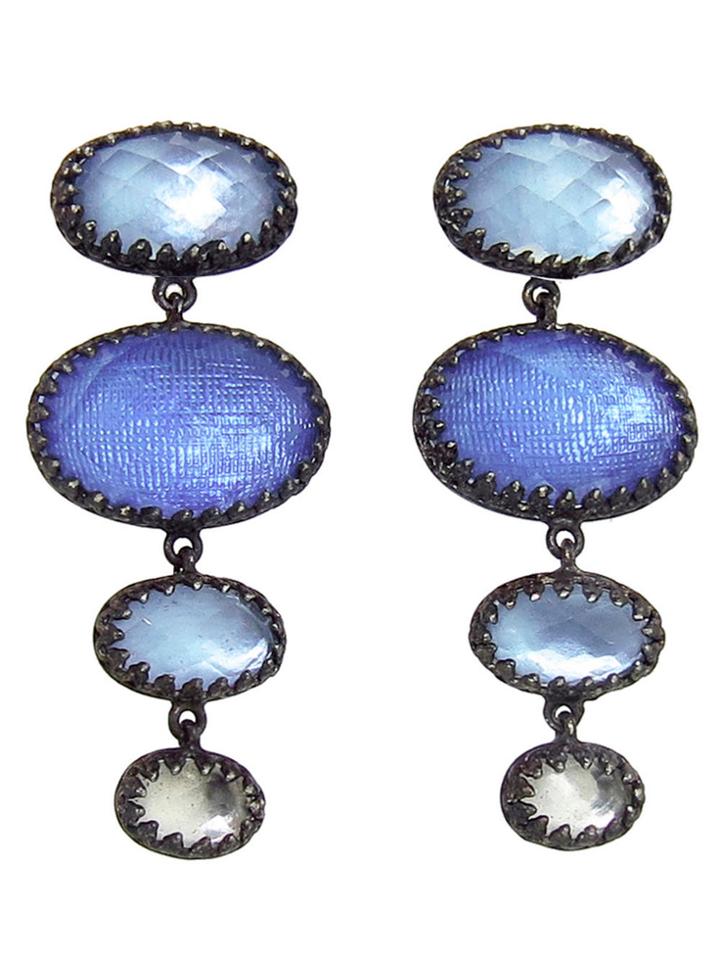 Larkspur & Hawk Small Handmade Tessa Earrings In Azure