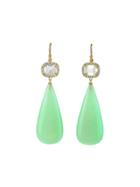 Irene Neuwirth Fire Opal And Green Opal Drop Earrings - Yellow Gold