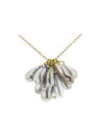 Ten Thousand Things Unique Keshi Pearl Cluster Necklace In Yellow Gold