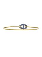 Jemma Wynne Closed Blue Sapphire Bangle - Yellow Gold