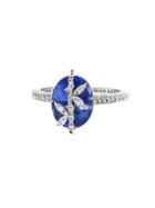 Cathy Waterman Oval Blue Sapphire Bamboo Ring