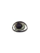 Celine Daoust Double Axis Tourmaline Evil Eye Ring With Black Diamonds