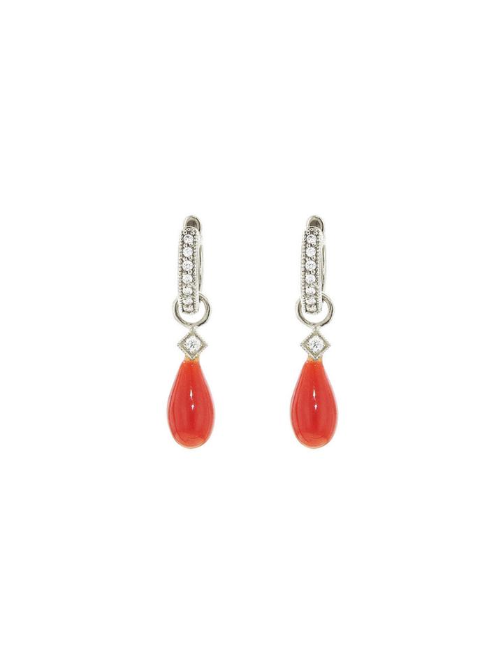 Jude Frances Coral Briolette Earring Charms In White Gold