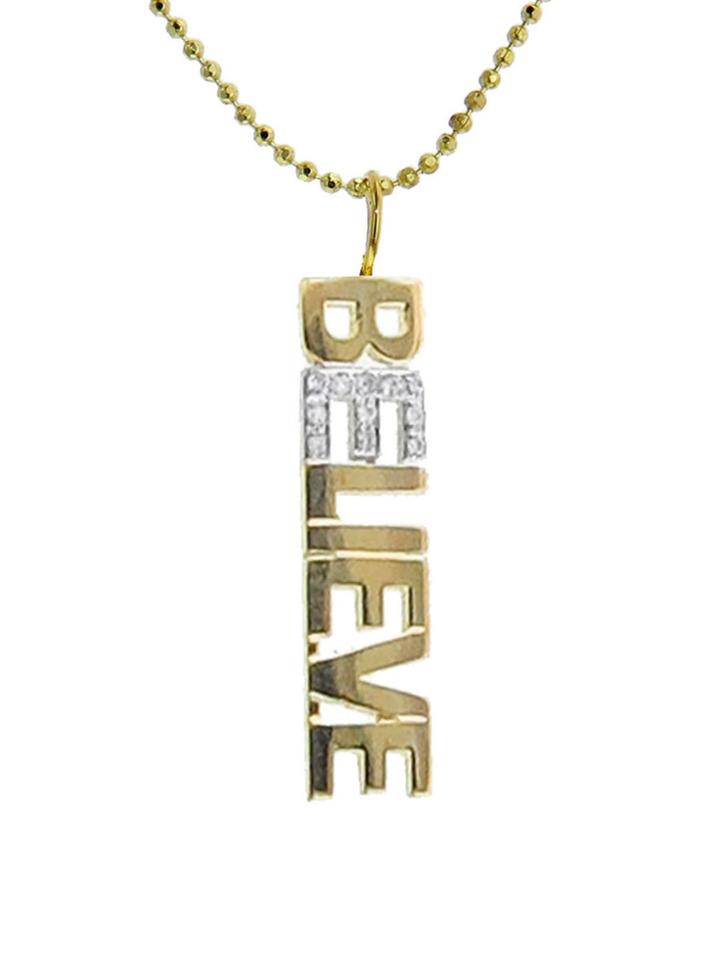 Kacey K Block Believe With Diamonds Charm