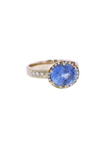Adel Chefridi Prong Set Blue Sapphire Ring - White Gold