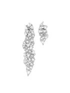 Monique Péan White Rose Cut Diamond Asymmetrical Earrings