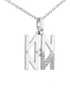 India Hicks Silver Love Letters Necklace With Diamonds - N - Oprah's Favorite Things