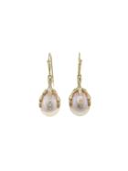 Annette Ferdinandsen Pink South Sea Pearl Claw Earrings With Diamonds