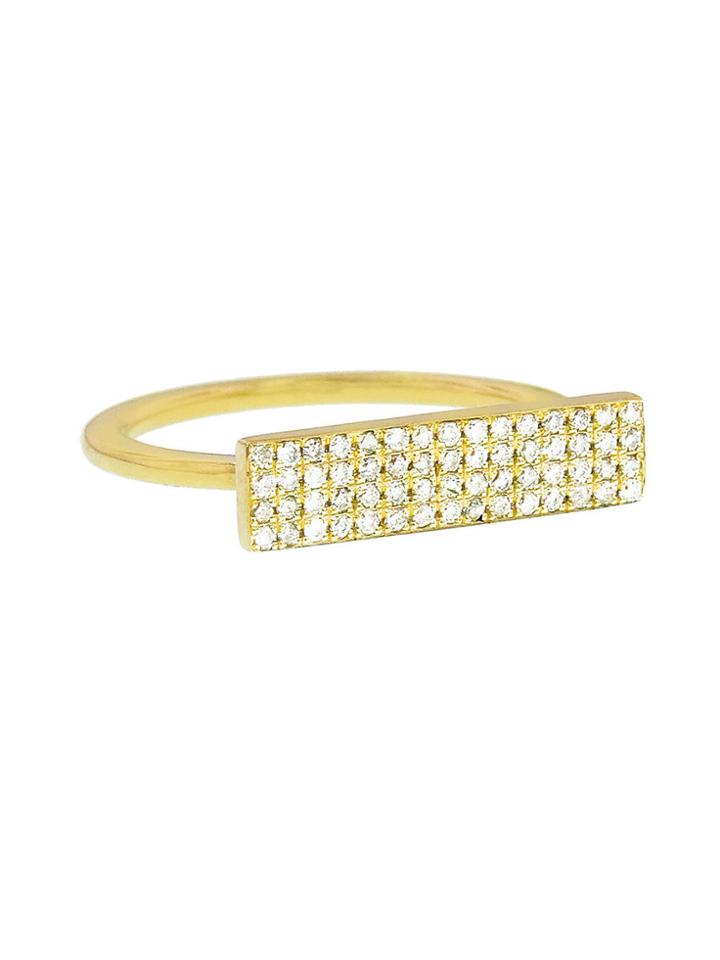 Jennifer Meyer Diamond Rectangle Stacking Ring - Yellow Gold