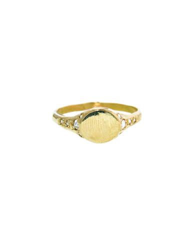 Elisa Solomon Signet Ring With Rose Cut Diamonds - Yellow Gold