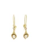 Annette Ferdinandsen Tiny Gold Calla Lily Earrings In 18 Karat With Diamonds