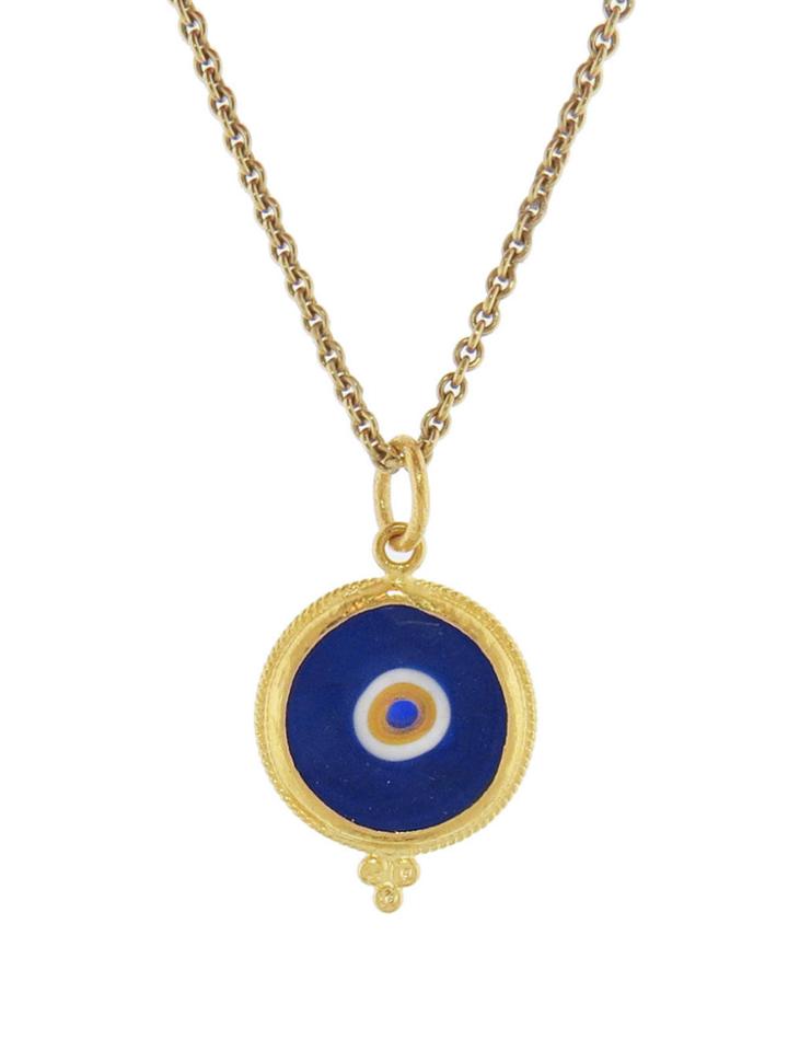 Ara Collection Large Deep Blue Evil Eye Pendant