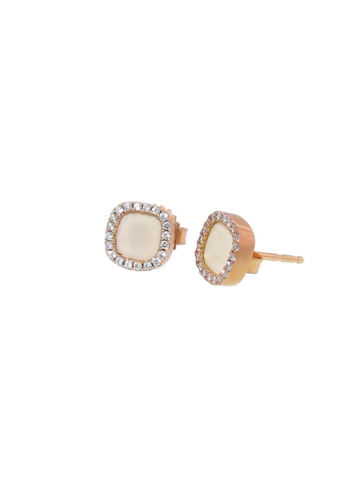 Monique Péan Small Fossilized Walrus Slice Studs With Diamonds