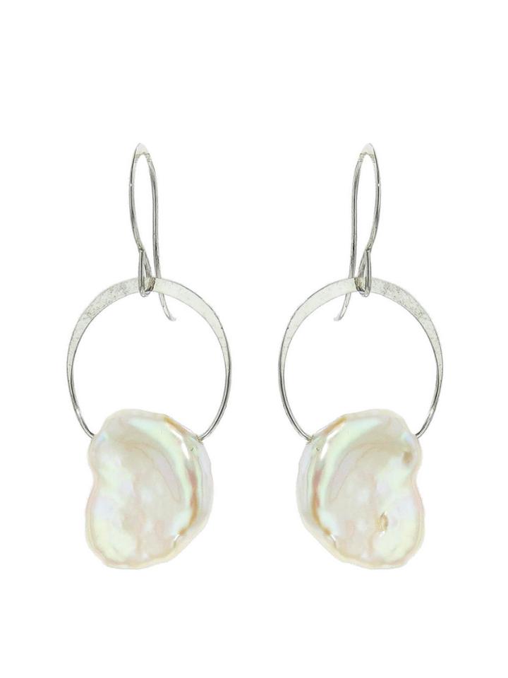 Melissa Joy Manning Keshi Pearl Drops - Designer Silver Earrings