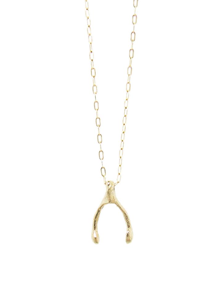 Yayoi Forest Gold Wishbone Necklace