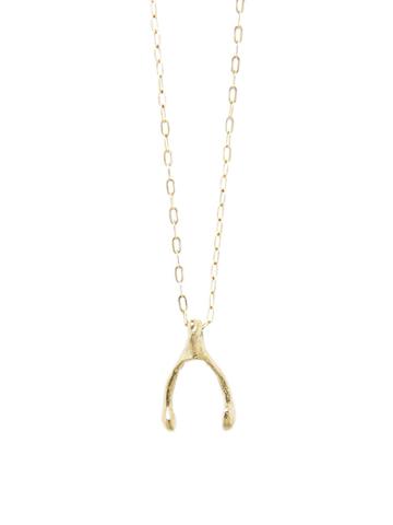 Yayoi Forest Gold Wishbone Necklace