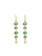 Yasuko Azuma Emerald Drop Earrings With Diamonds