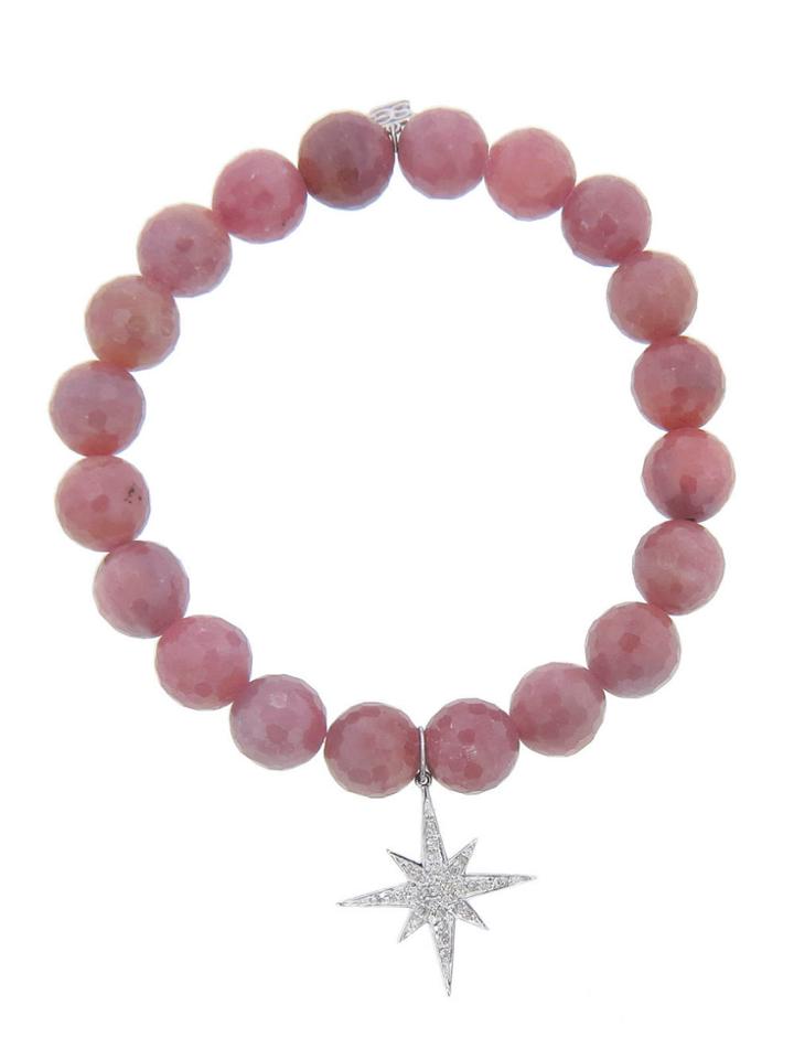 Sydney Evan Light Ruby And Starburst Bracelet - White Gold