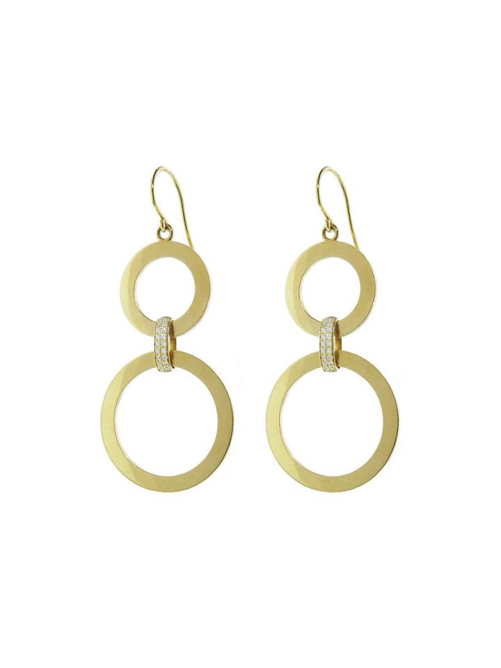 Jennifer Meyer Open Circle Drop Earrings With Diamond Connect