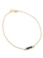 Jennifer Meyer Short Lapis Inlay Bar Bracelet - Yellow Gold