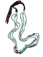 Royal Nomad Multi-strand Aquamarine And Chrysoprase Necklace