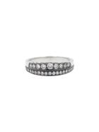 Sethi Couture White Diamond Tiara Ring In White Gold
