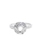 Sethi Couture Rose Cut Diamond Ring In White Gold