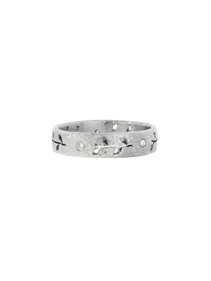 Yasuko Azuma Leaf Ring In Palladium And White Gold