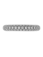 Lucie Campbell Thick Three Row Diamond Eternity Ring - Platinum