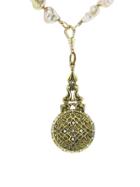 Catherine Michiels Juliette Locket In Gold With Freshwater Pearls