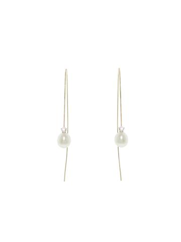 Kataoka Pearl And Diamond Thread Through Earrings