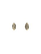 N+a New York Organic Black Diamond Stud Earrings - Yellow Gold