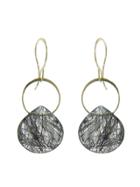 Melissa Joy Manning Rutilated Quartz Drops - Yellow Gold Earrings