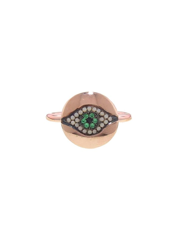 Ylang 23 Evil Eye Medallion Ring - Rose Gold