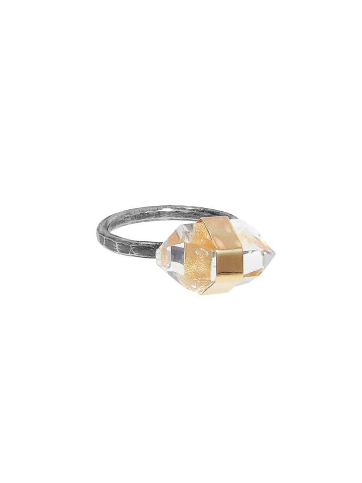 Melissa Joy Manning Large Banded Herkimer Ring