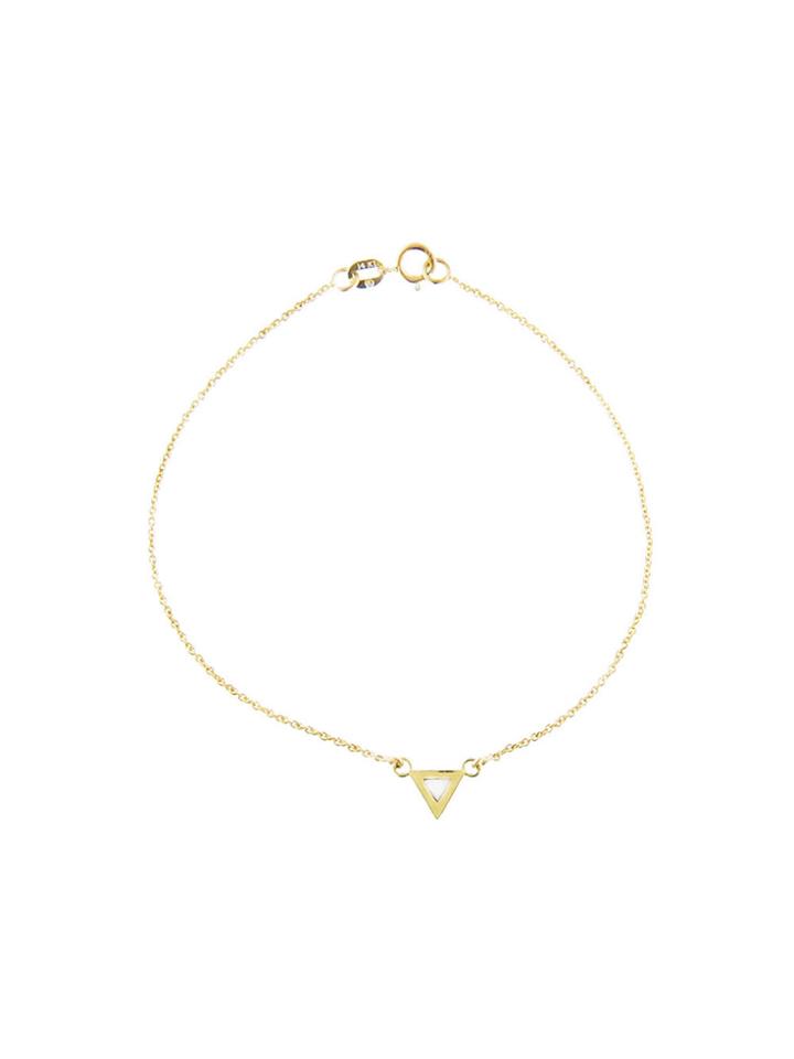 Jennifer Meyer Mother Of Pearl Inlay Triangle Bracelet