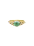 Ten Thousand Things Green Tourmaline Ring With Diamonds In Yellow Gold