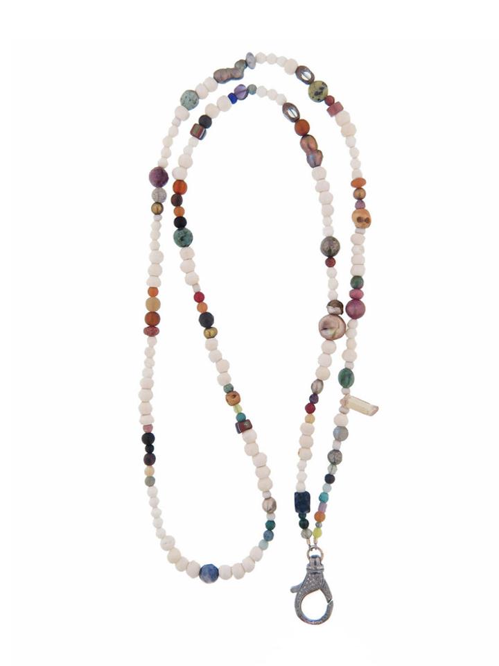 Catherine Michiels African Beaded Necklace With Diamond Clasp
