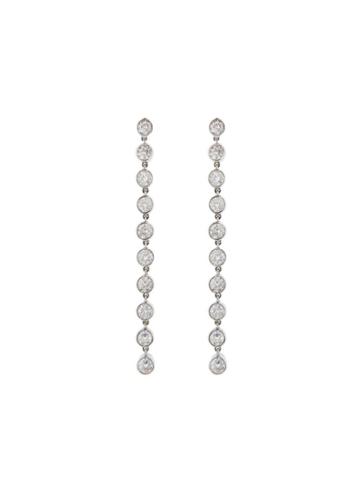 Jennifer Meyer Diamond Bezel 10 Drop Earrings - White Gold
