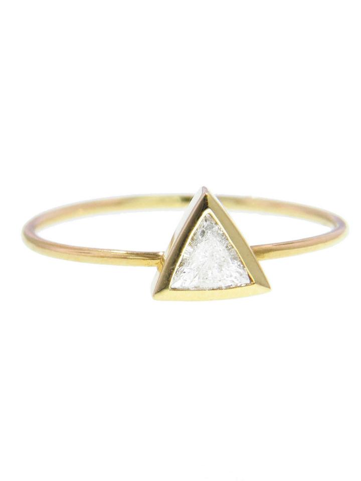 Jennifer Meyer Trillion-cut Diamond Stacking Ring - Yellow Gold