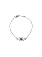 Ylang 23 Enamel Evil Eye Bracelet With Diamonds - White