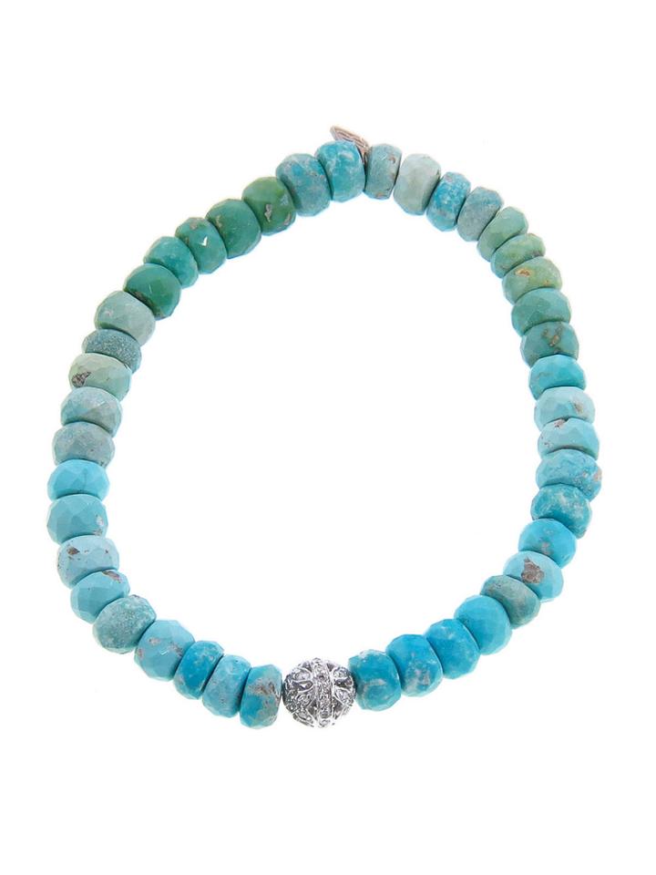 Sydney Evan Diamond Butterfly Ball On Turquoise - White Gold