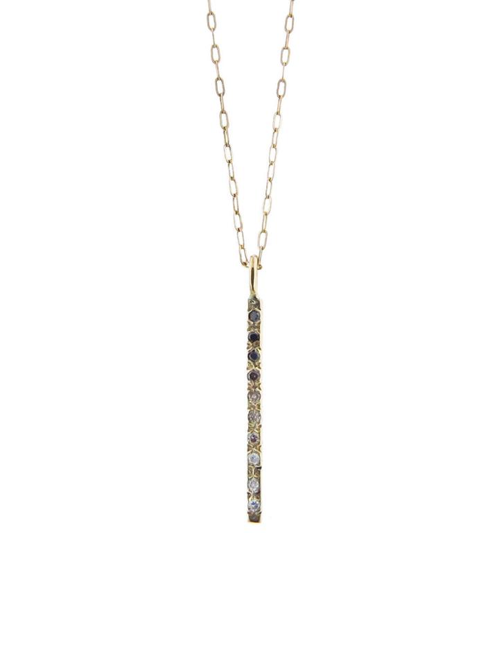 Ariko Long Bar Diamond Pendant - Yellow Gold