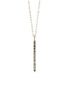Ariko Long Bar Diamond Pendant - Yellow Gold