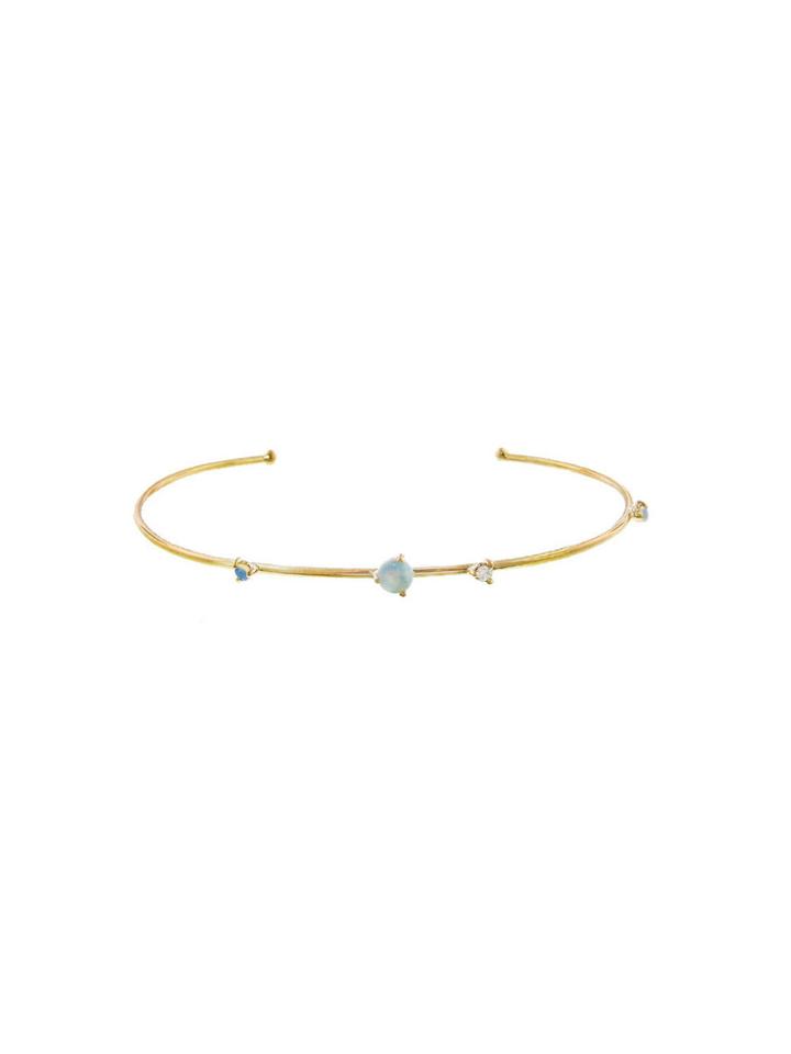 Wwake Linear Opal And Diamond Bracelet