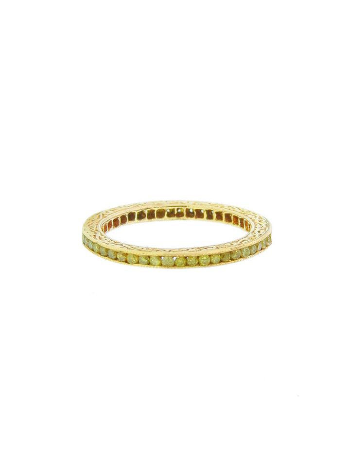 Sethi Couture Channel Set Yellow Diamond Ring In Yellow Gold